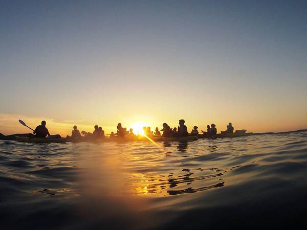 Coucher De Soleil à Es Grau Menorca En Kayak